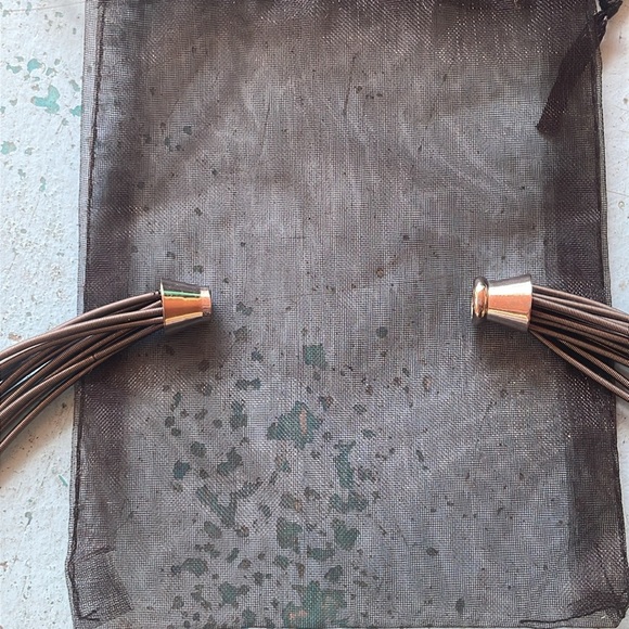 MULTISTRAND SILVER PIANO WIRE MAGNETIC 17.5" NECKLACE & PEARL BEAD PENDANT - Picture 3 of 4